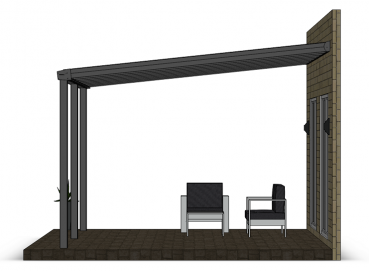 Preview: Überdachung mit VSG 8,76 mm matt, 6 x 4 m